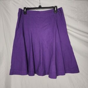 Vtg 90s WESTBOUND Size Small 100%‎ Cotton Purple Pleated Casual Skirt RUNS BIG!!